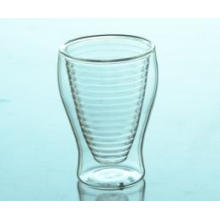 New Product Mouth Blown Borosilicate Double Wall Glass Coffee Cup